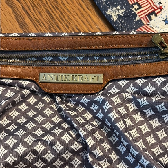 Antik Kraft Gray and Brown Studded Shoulder Bag - Picture 6 of 7